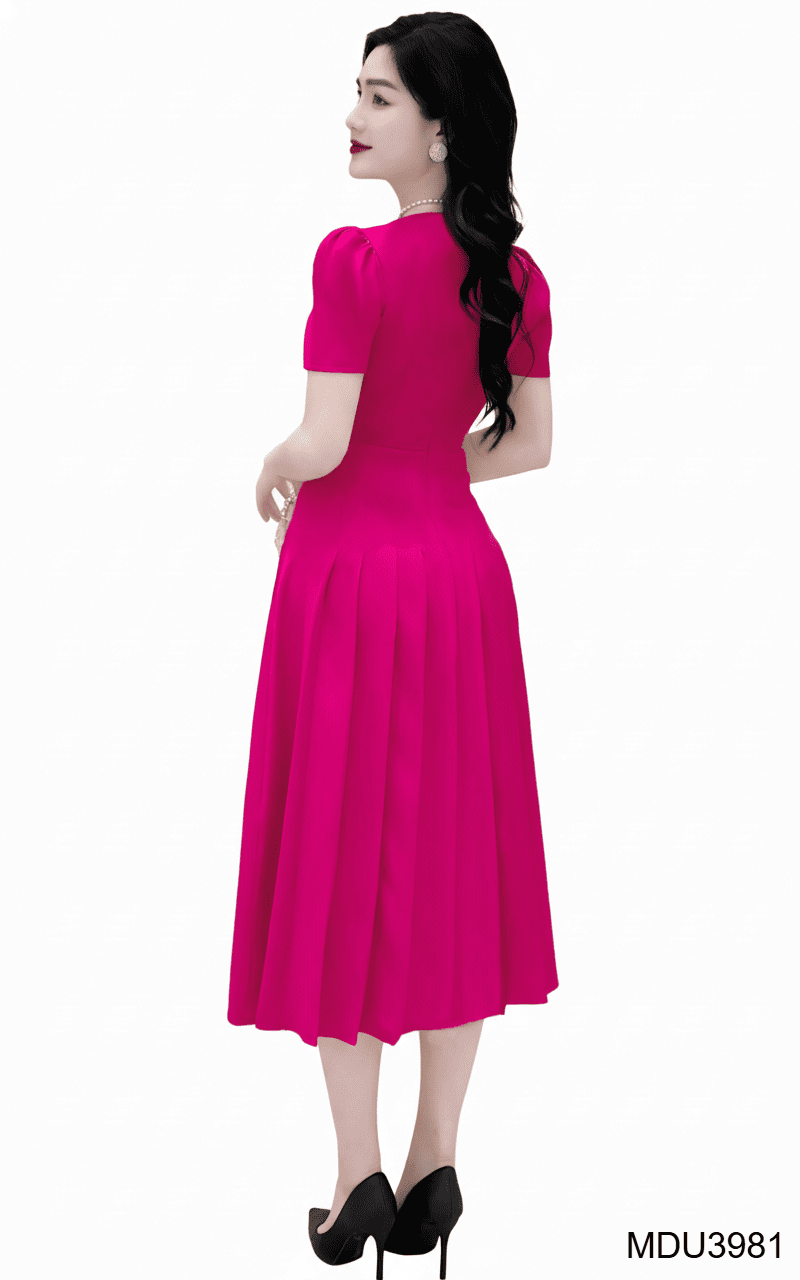 MAGENTA GLAM – FEMININE PLEATS IN ELEGANT DESIGN | MDU3981 - Image 4