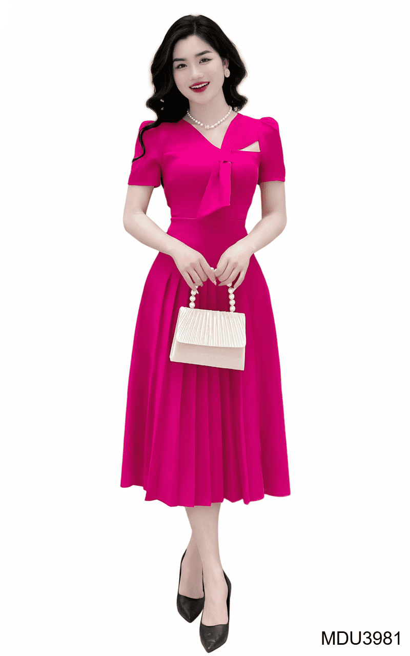MAGENTA GLAM – FEMININE PLEATS IN ELEGANT DESIGN | MDU3981