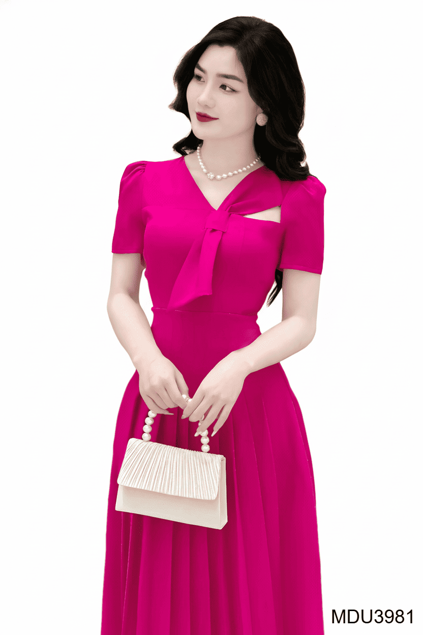 MAGENTA GLAM – FEMININE PLEATS IN ELEGANT DESIGN | MDU3981 - Image 3