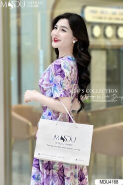 Alternative view of ORCHID GARDEN FLARE – ELEGANT LULU SILK | MDU4168