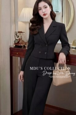 Alternative view of MIDNIGHT ONYX VEST SET – MODERN POWER SUITING | MDU5640
