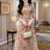ELEGANT FLORAL SILK MIDI – VINTAGE ROMANCE | MDU2370
