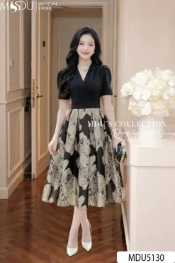 LUXURY CONTRAST TEXTURE MIDI – PREMIUM XLEO & JACQUARD | MDU5130