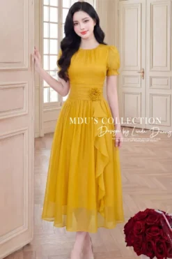 RADIANT GOLDEN BLOOM – PREMIUM GLOSS SILK | MDU4919